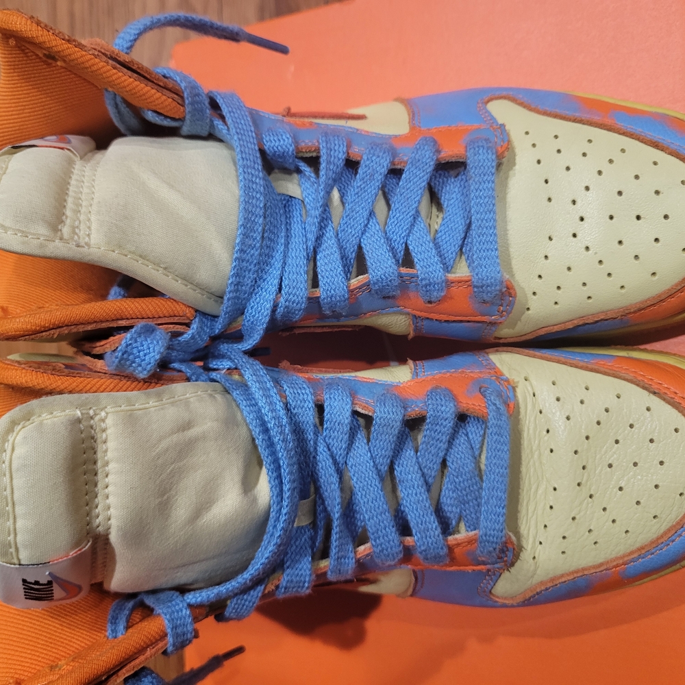 Nike High-Top Sneakers - Cream, Orange, Blue